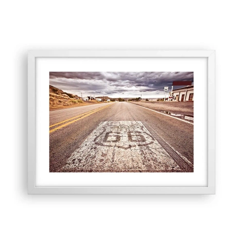 Affiche dans un cadre blanc - Poster - Mother Road - une légende américaine - 40x30 cm