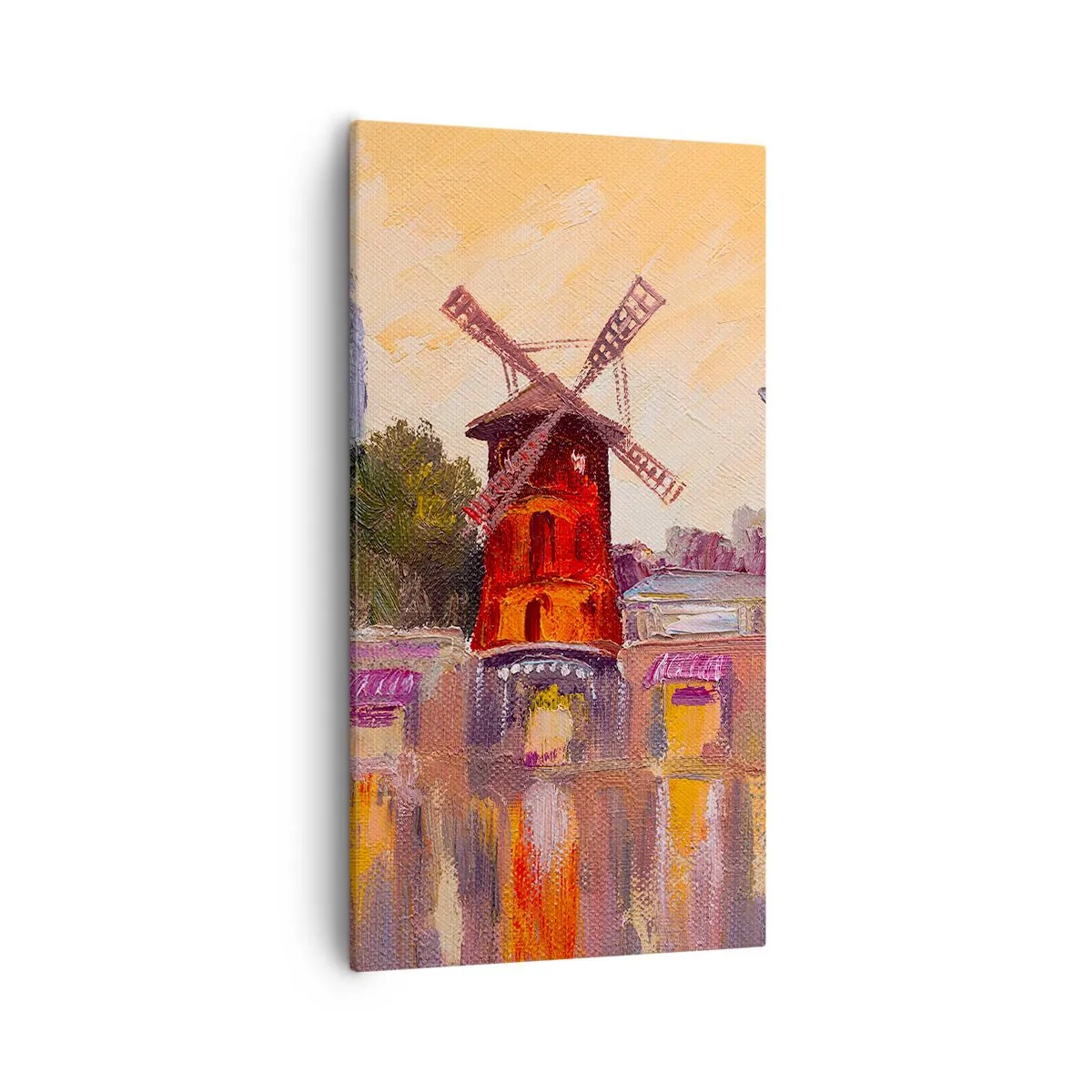 Impression sur toile - Image sur toile - Icones parisiennes – le Moulin rouge - 55x100 cm
