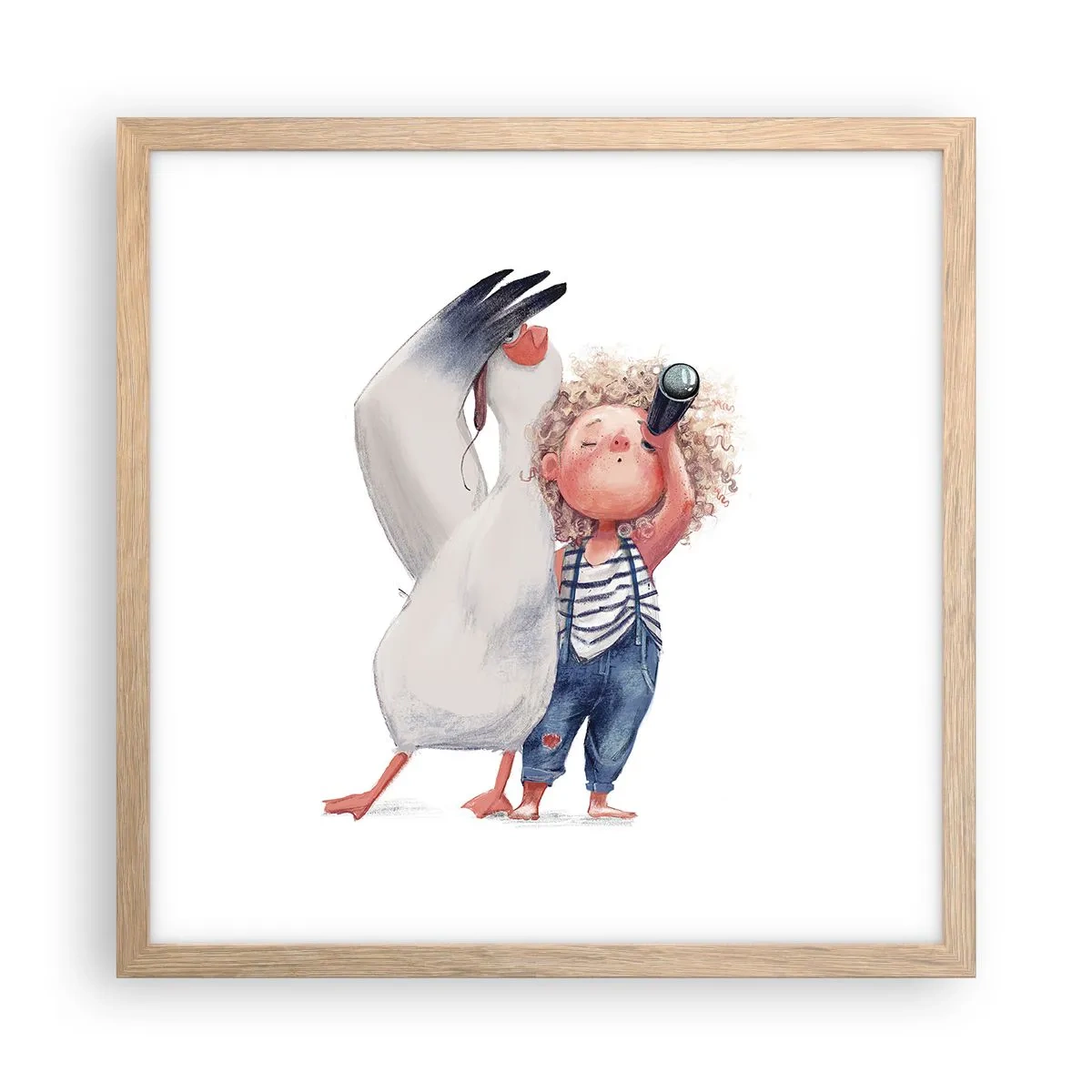 Affiche dans un chêne clair - Poster - Plan de grand voyage - 40x40 cm