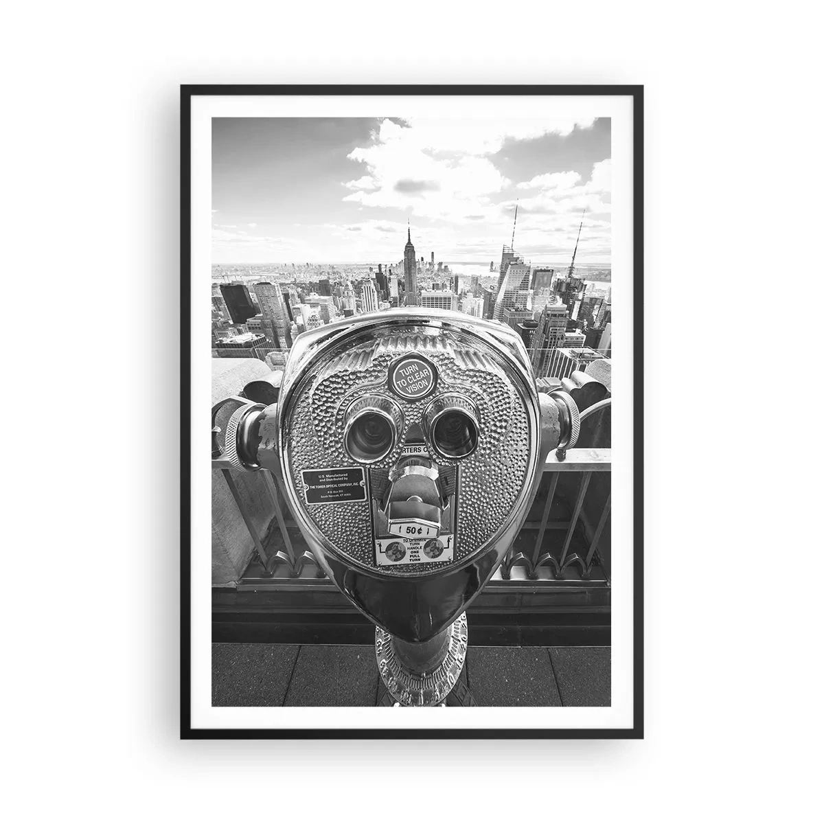 Affiche dans un cadre noir - Poster - Ville sur les villes - 70x100 cm