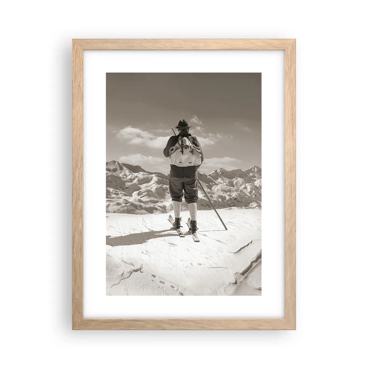 Affiche dans un chêne clair - Poster - Toutes les mêmes ces montagnes - 30x40 cm