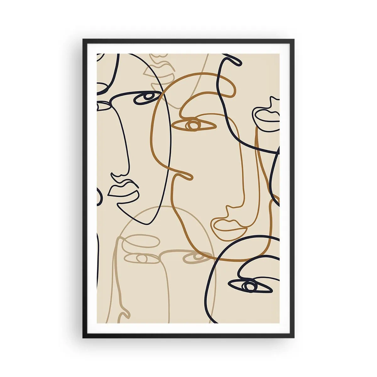 Affiche dans un cadre noir - Poster - Portrait multiplié - 70x100 cm