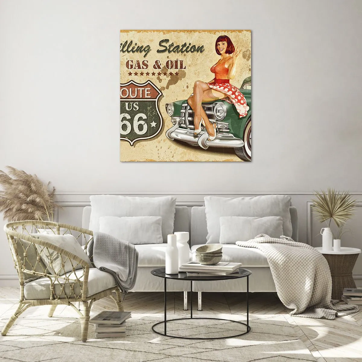 Impression sur verre - Image sur verre - Les superbes années 40. - 60x60 cm