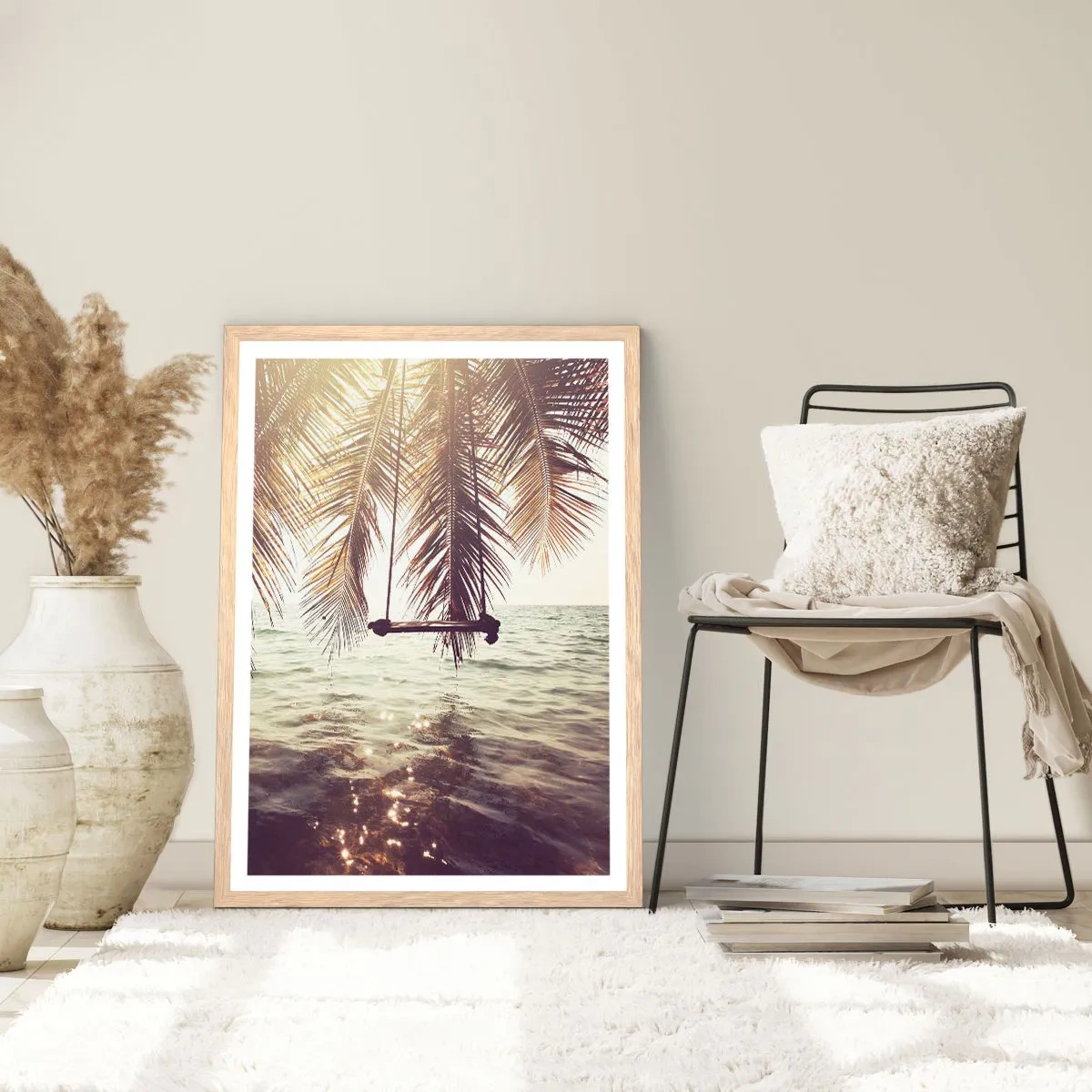 Affiche dans un chêne clair - Poster - Vous pouvez vous balancer dans les nuages ​​à volonté - 61x91 cm