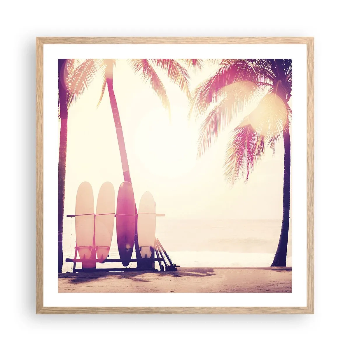 Affiche dans un chêne clair - Poster - Ca va être une journée magnifique - 60x60 cm