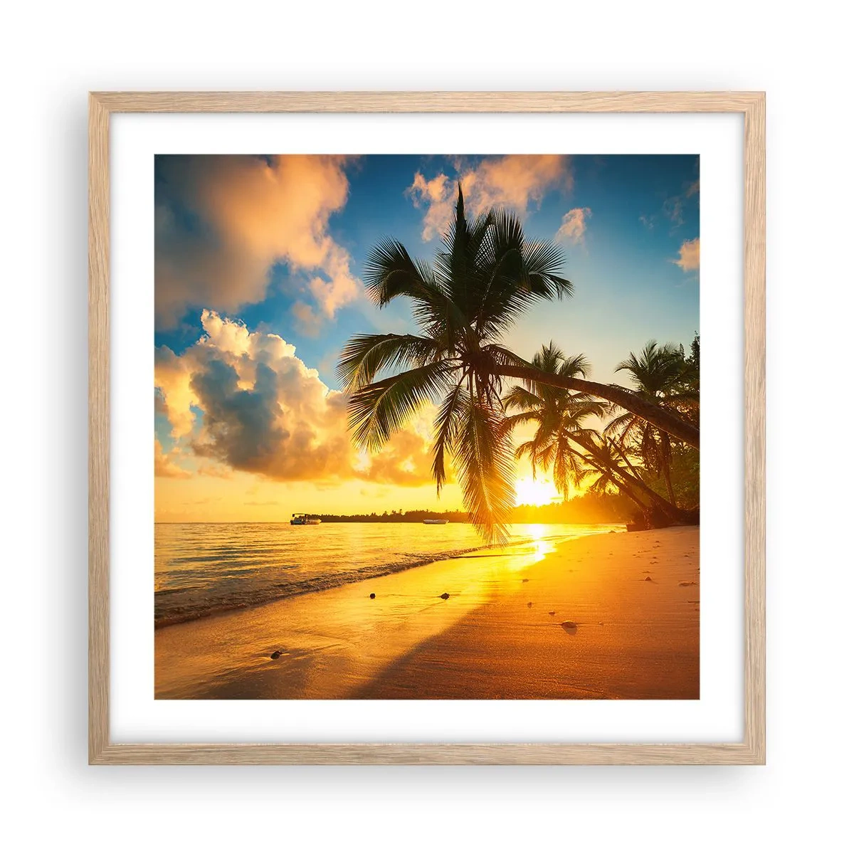 Affiche dans un chêne clair - Poster - Rêve caribéen - 50x50 cm