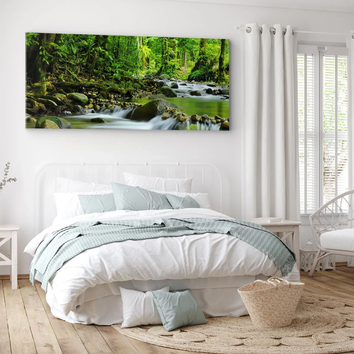 Impression sur toile - Image sur toile - Nager dans un océan de verdure - 100x40 cm