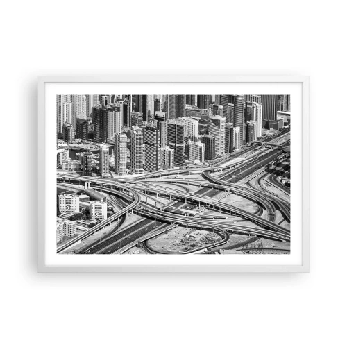 Affiche dans un cadre blanc - Poster - Dubaï - la ville impossible - 70x50 cm