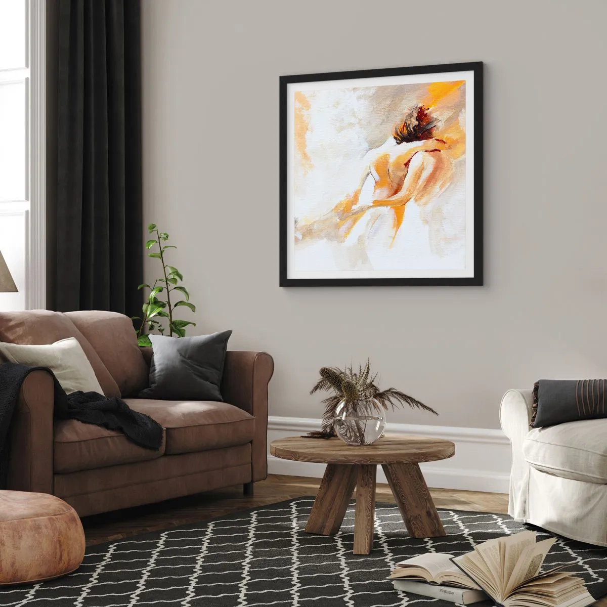 Affiche dans un cadre noir - Poster - Proximité dans le ciel - 50x50 cm