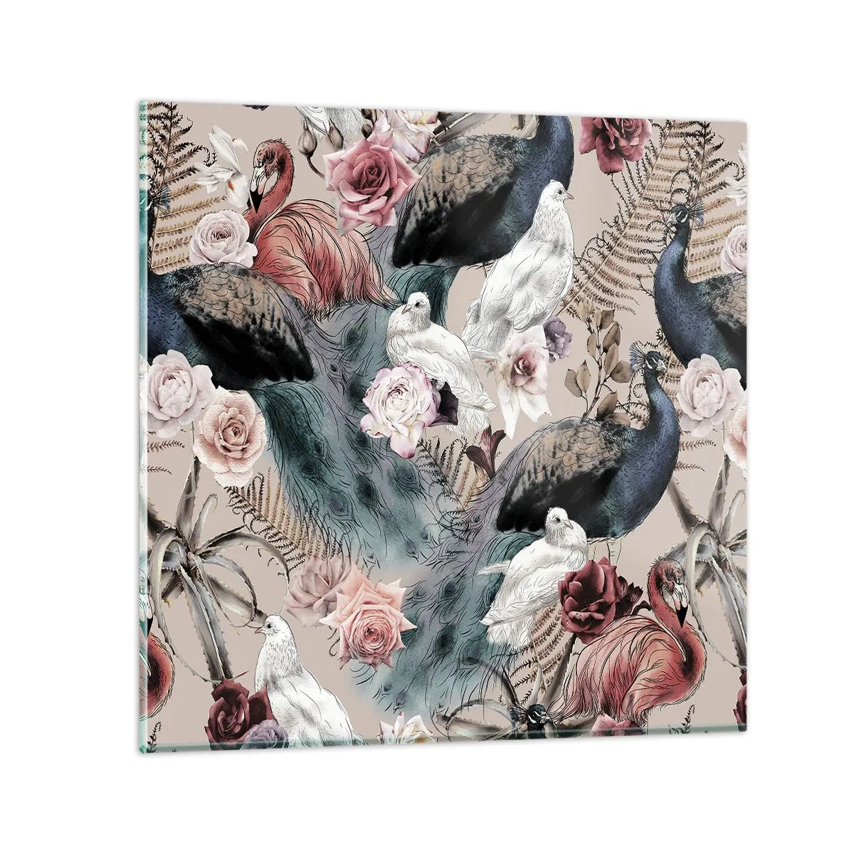 Impression sur verre - Image sur verre - Dans un jardin de palace - 70x70 cm