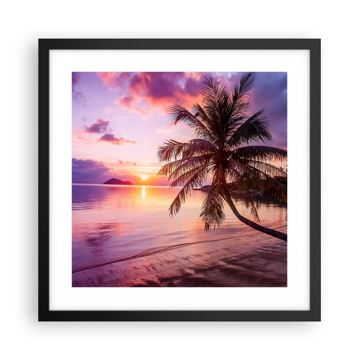 Affiche dans un cadre noir - Poster - Le bonheur à l'horizon - 40x40 cm