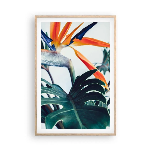 Affiche dans un chêne clair - Poster - Le buisson oiseaux - 61x91 cm