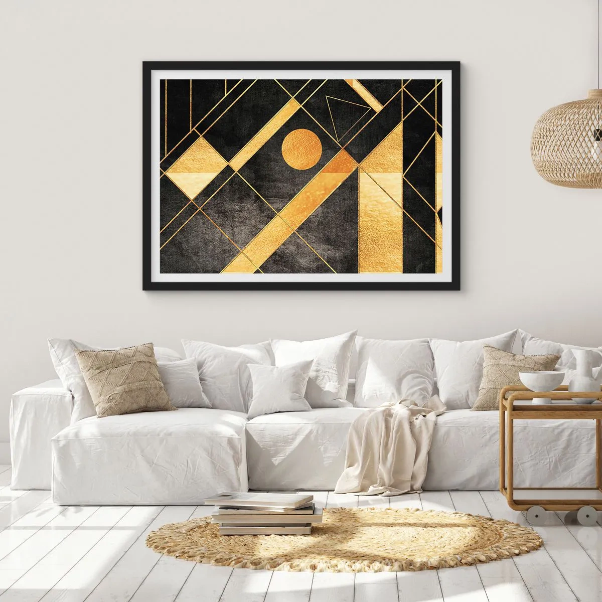 Affiche dans un cadre noir - Poster - Soleil du désert - 50x40 cm