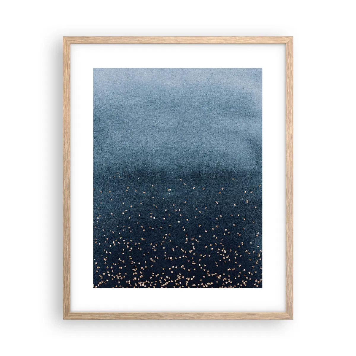 Affiche dans un chêne clair - Poster - Composition - phases bleues - 40x50 cm