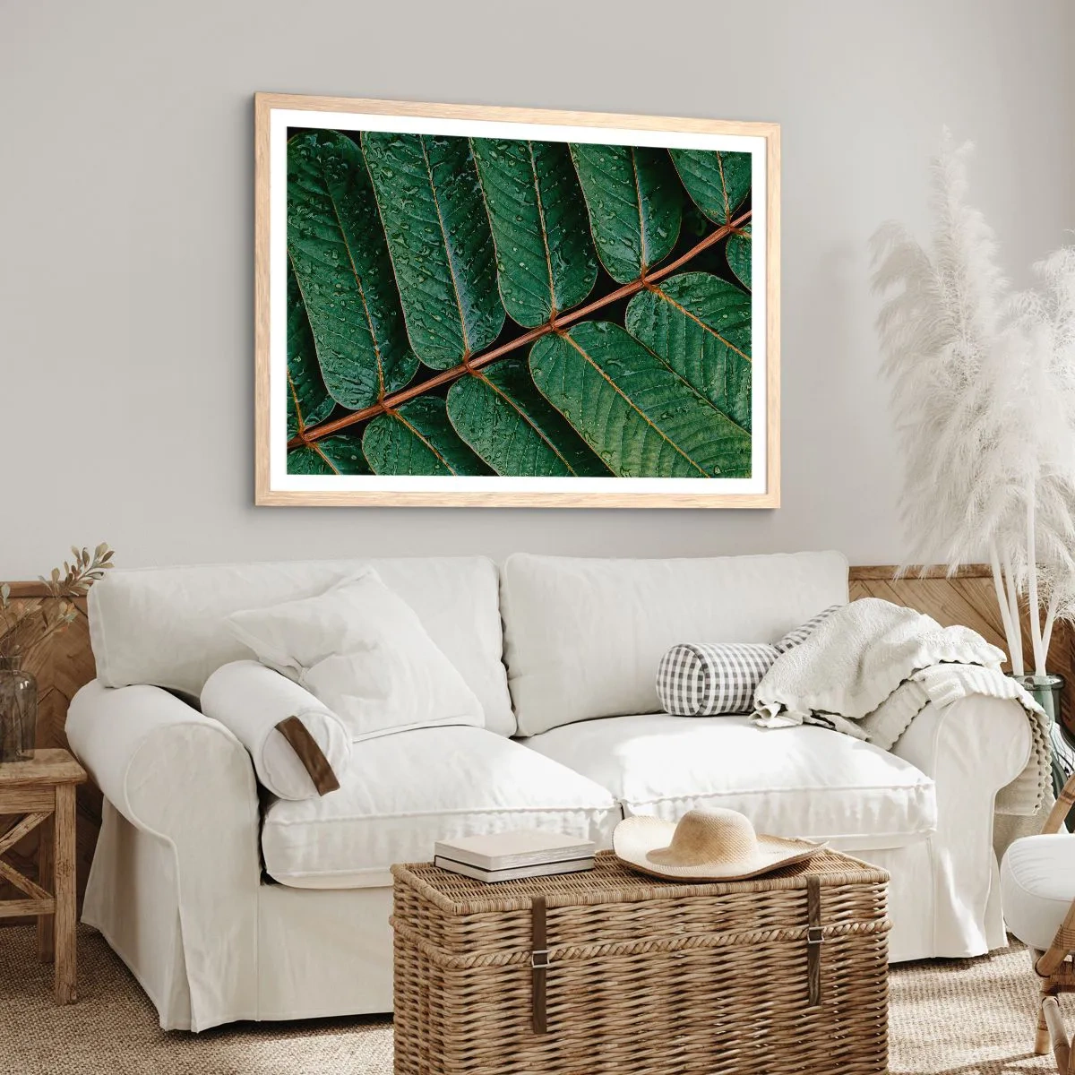 Affiche dans un chêne clair - Poster - Au rythme de la verdure - 100x70 cm