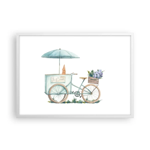Affiche dans un cadre blanc - Poster - Doux souvenir d'été - 70x50 cm