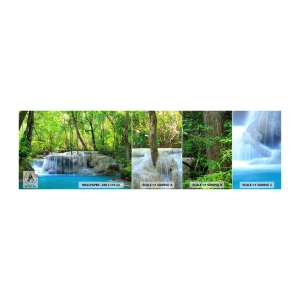 Échantillon de Papier Peint Autocollant Deluxe Sticker - Se noyer dans le turquoise et le vert - Paysage, Cascade, Cascade - 100x30 cm