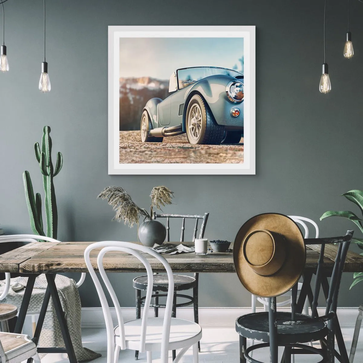 Affiche dans un cadre blanc - Poster - Ce qui compte c'est le style - 40x40 cm