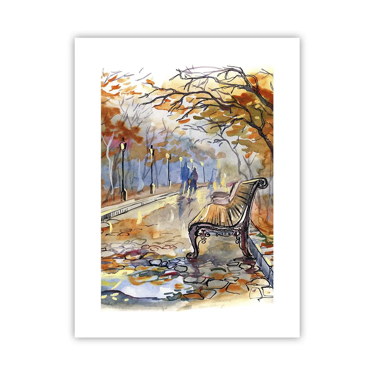 Affiche - Poster - Errer ensemble à l'automne - 30x40 cm