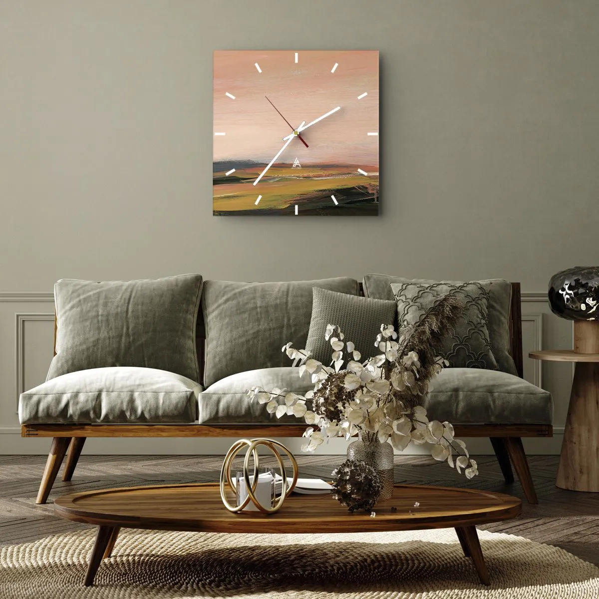 Horloge murale - Pendule murale - Dans les tons de roses - 30x30 cm