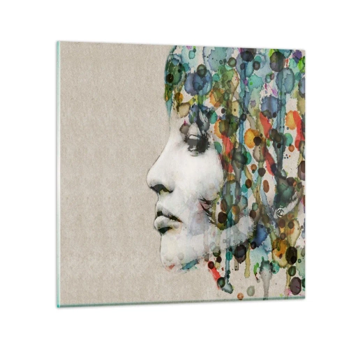 Impression sur verre - Image sur verre - Elle est sortie de la grisaille - 50x50 cm