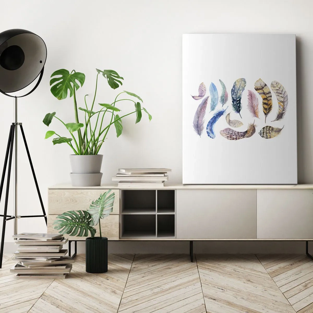 Impression sur toile - Image sur toile - Léger, bariolé et multicolore - 55x100 cm