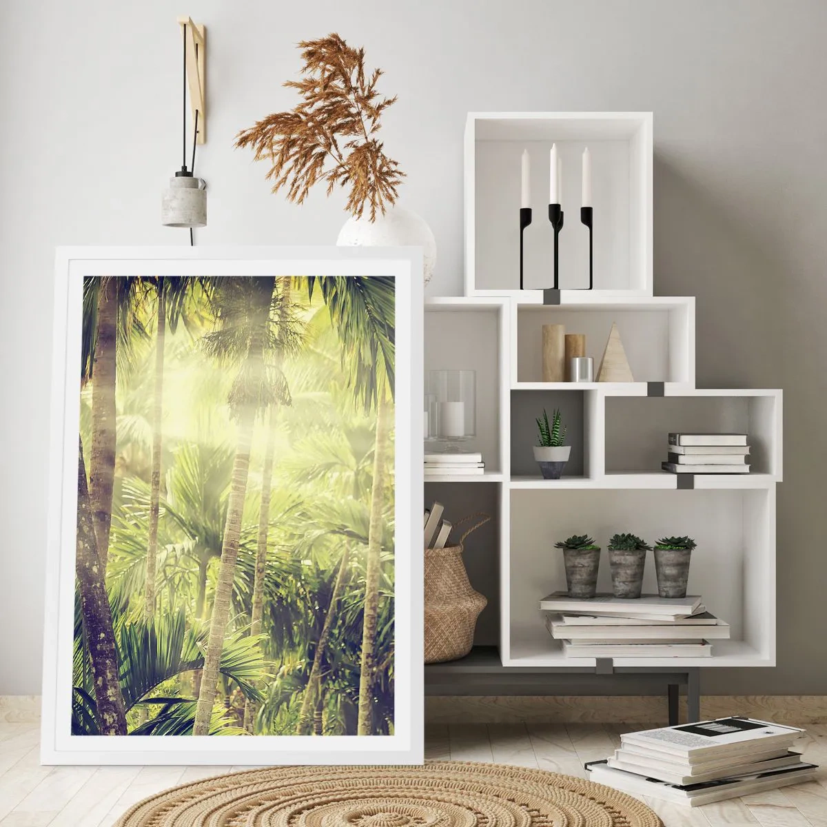 Affiche dans un cadre blanc - Poster - Nature enflammée - 50x70 cm