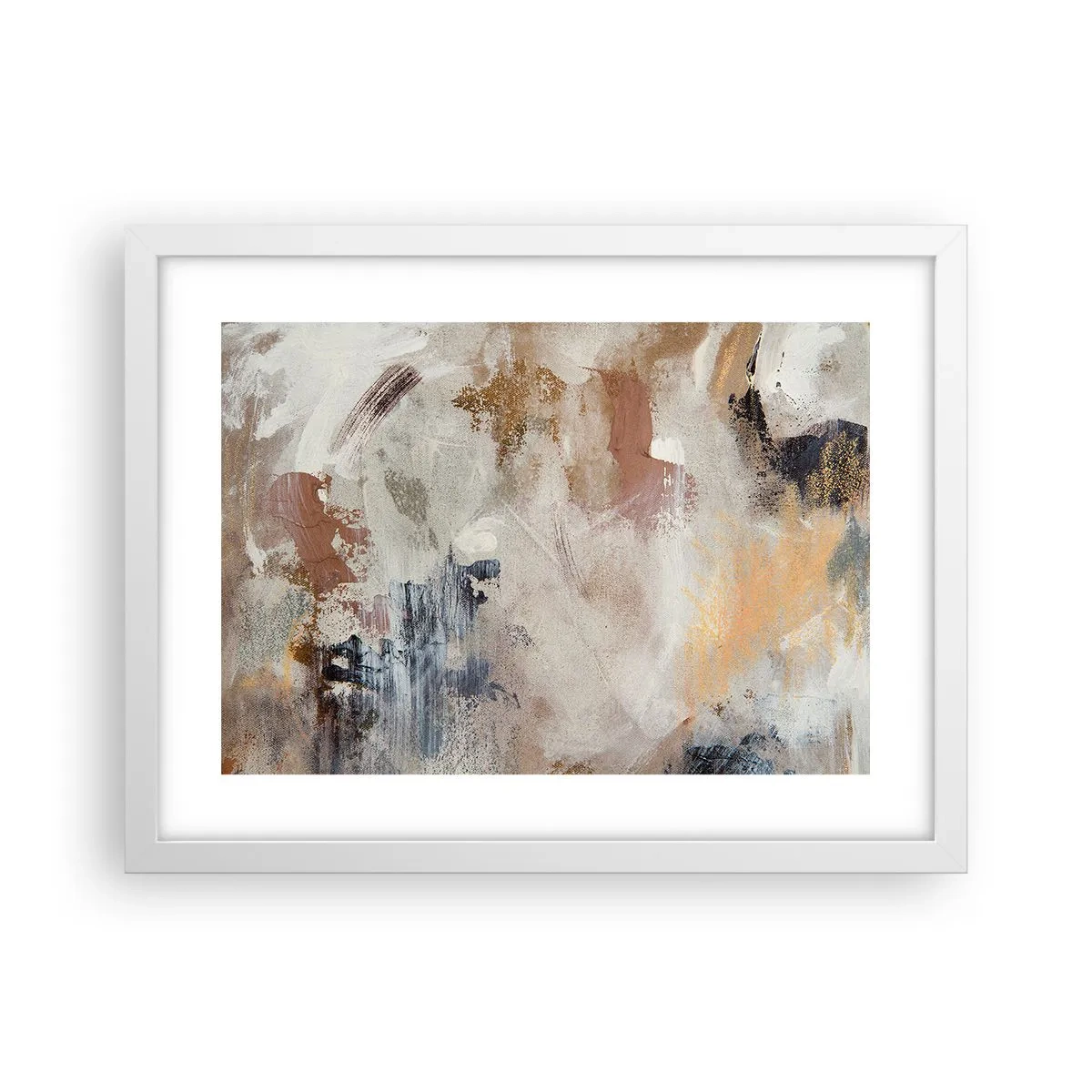 Affiche dans un cadre blanc - Poster - Abstraction brumeuse - 40x30 cm