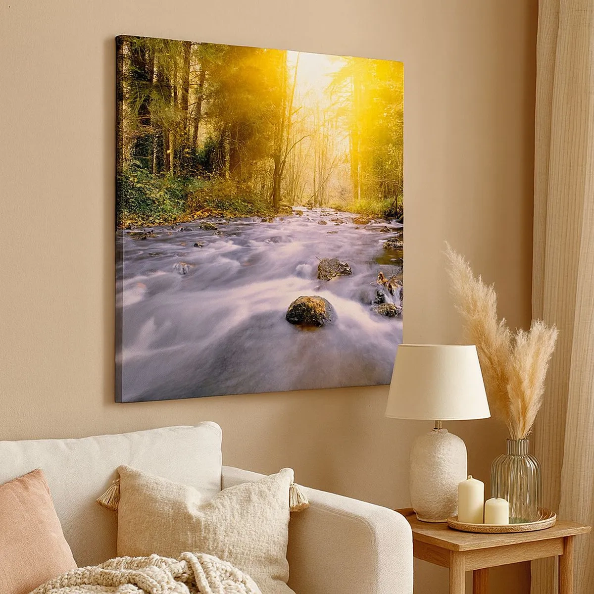 Impression sur toile - Image sur toile - Malachite dans un cadre argent et or - 30x30 cm