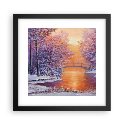 Affiche dans un cadre noir - Poster - On se rencontre ici - 30x30 cm