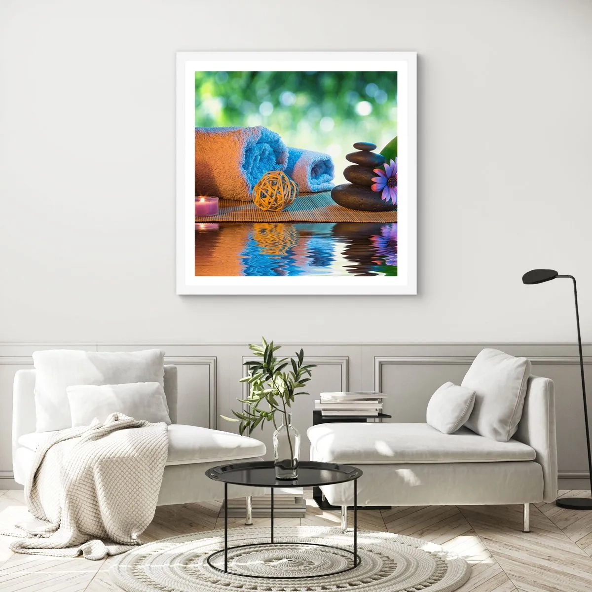 Affiche dans un cadre blanc - Poster - Temps pour le corps - 30x30 cm