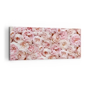 Impression sur toile - Image sur toile - Un lit de roses - 100x40 cm