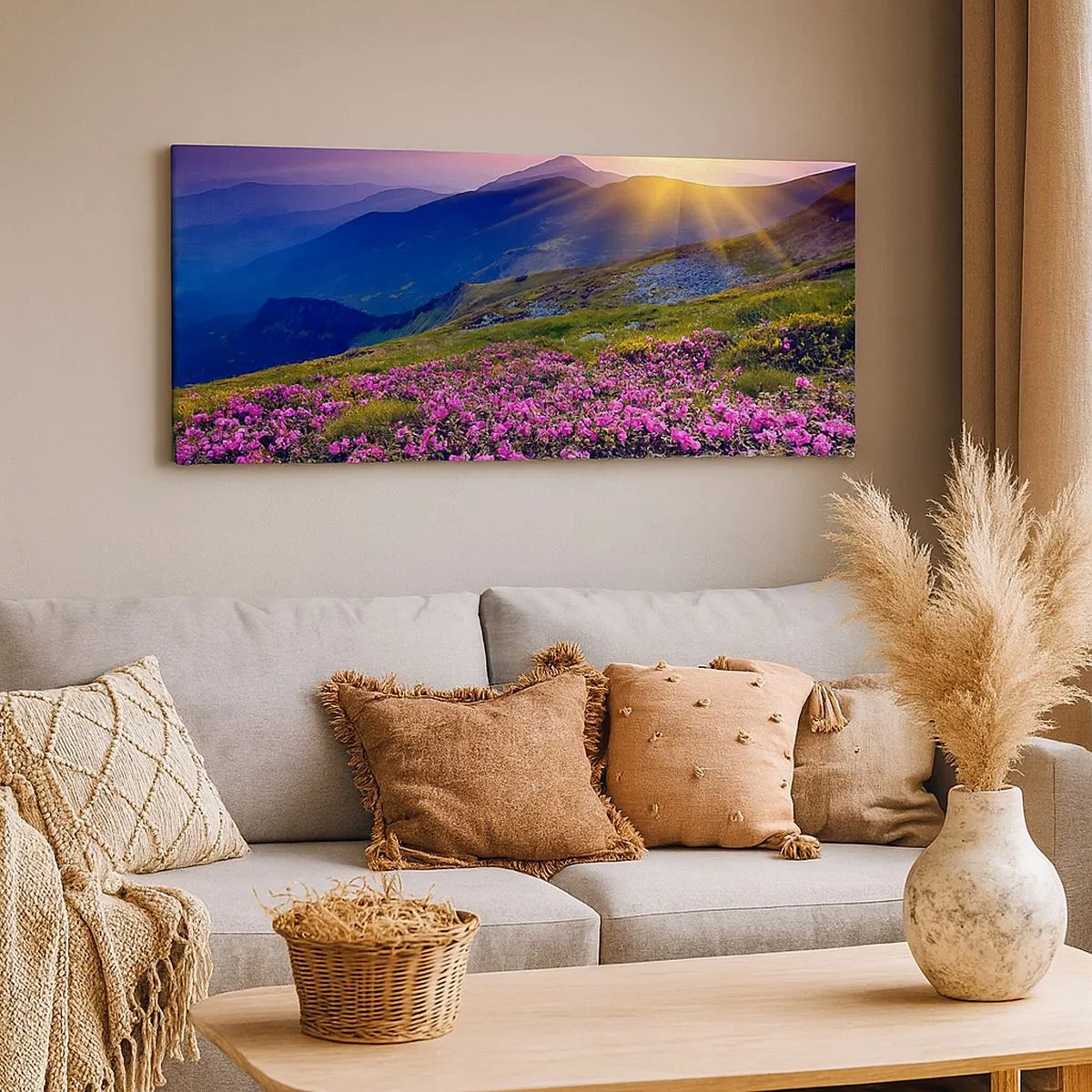 Impression sur toile - Image sur toile - … Et autour, ça sent le pin des montagnes et l'odeur de la prairie - 100x40 cm
