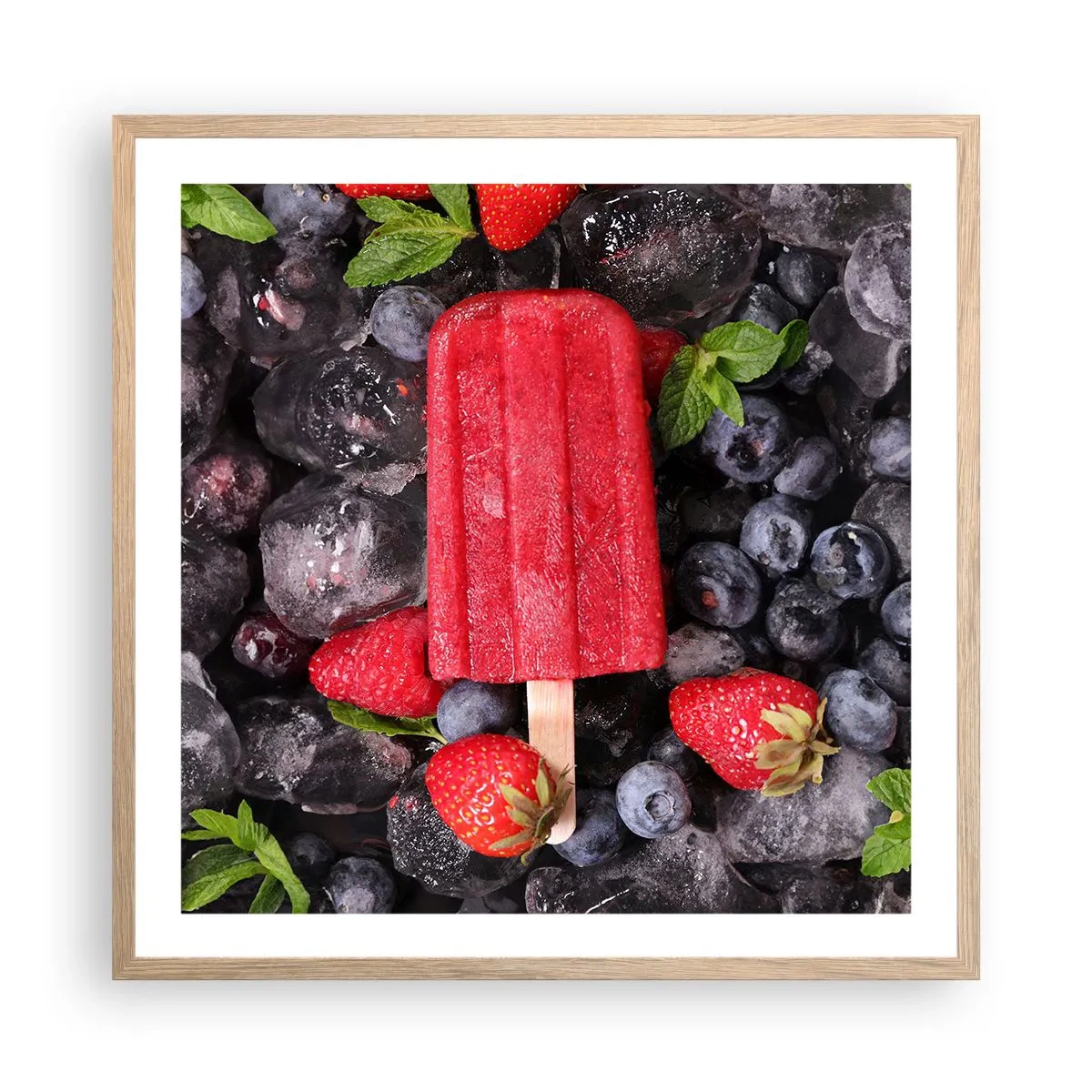 Affiche dans un chêne clair - Poster - Le goût d’un été chaud - 60x60 cm