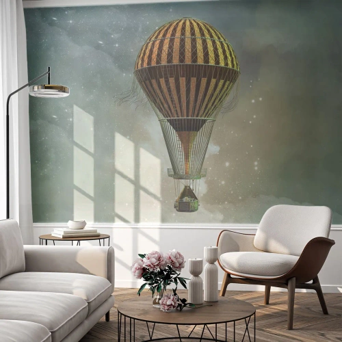 Papier Peint Photo Premium Sand - Vols pionniers - Ballon, Voler, Des nuages - 400x280 cm