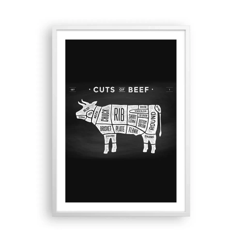 Affiche dans un cadre blanc - Poster - L'art de la découpe - 50x70 cm