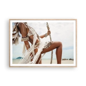 Affiche dans un chêne clair - Poster - Prêtresse du soleil - 100x70 cm