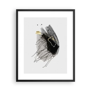 Affiche dans un cadre noir - Poster - En noir et en or - 40x50 cm