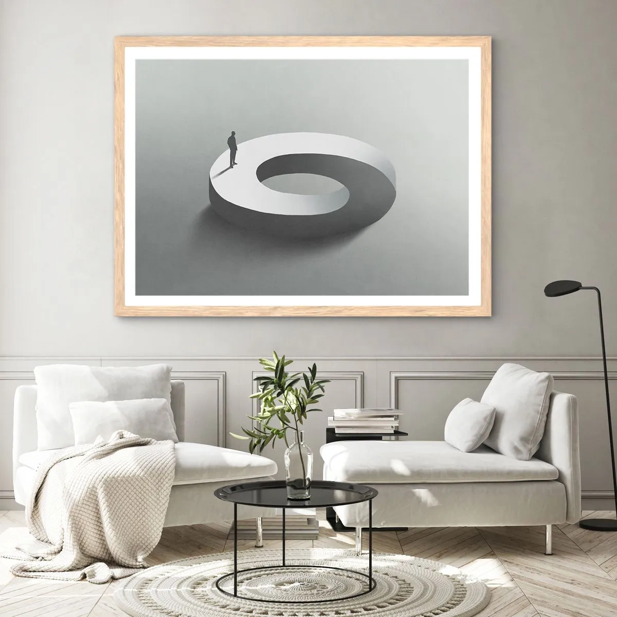 Affiche dans un chêne clair - Poster - Et sois intelligent ici - 91x61 cm