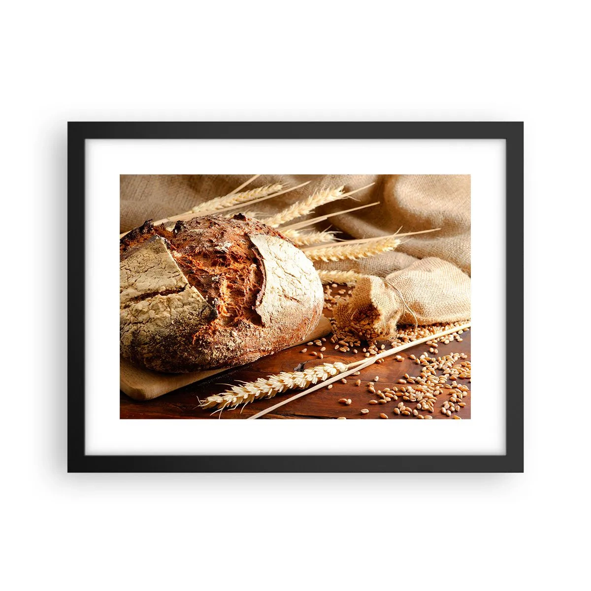 Affiche dans un cadre noir - Poster - Appétissant, parfumé, croquant - 40x30 cm