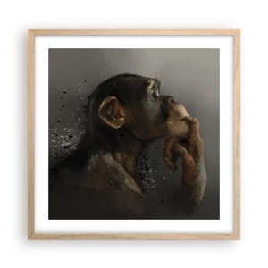 Affiche dans un chêne clair - Poster - Certainement un penseur - 50x50 cm