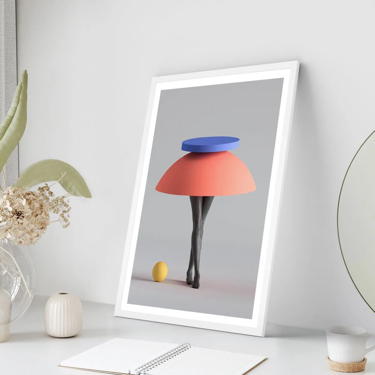 Affiche dans un cadre blanc - Poster - Composition surréaliste - 70x100 cm