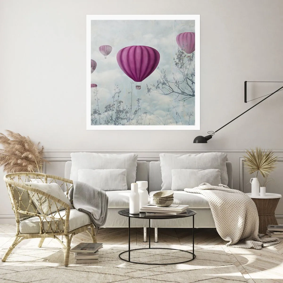 Affiche - Poster - Comme des navires dans le ciel - 40x40 cm