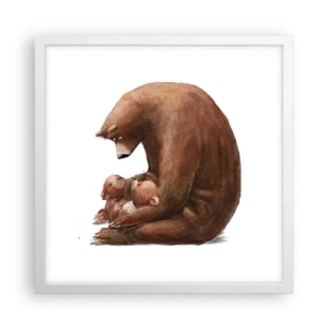 Affiche dans un cadre blanc - Poster - Faites de beaux rêves les enfants - 40x40 cm