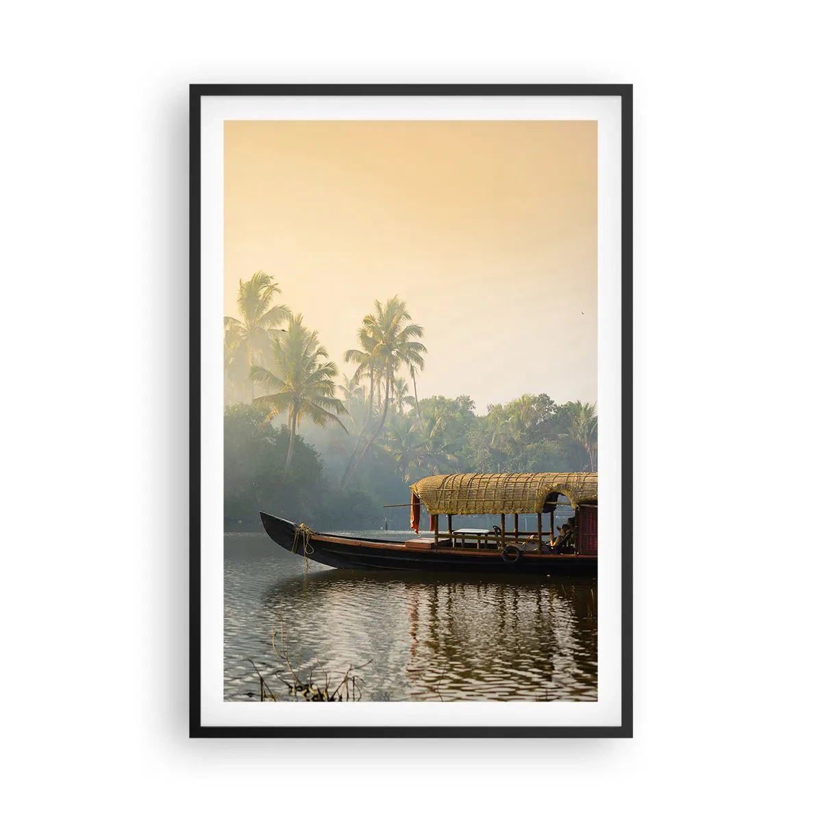 Affiche dans un cadre noir - Poster - Maison sur la rivière - 61x91 cm
