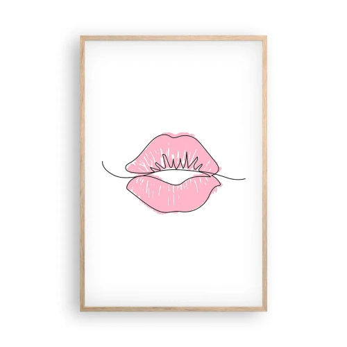 Affiche dans un chêne clair - Poster - Prêt à l'embrassade? - 61x91 cm