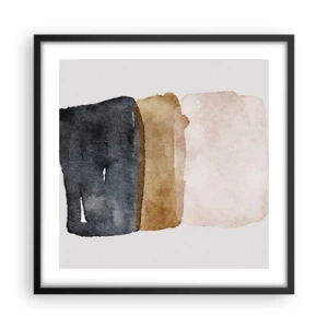Affiche dans un cadre noir - Poster - Composition de couleurs de la terre - 50x50 cm