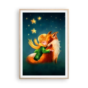 Affiche dans un chêne clair - Poster - Petit Prince - 70x100 cm