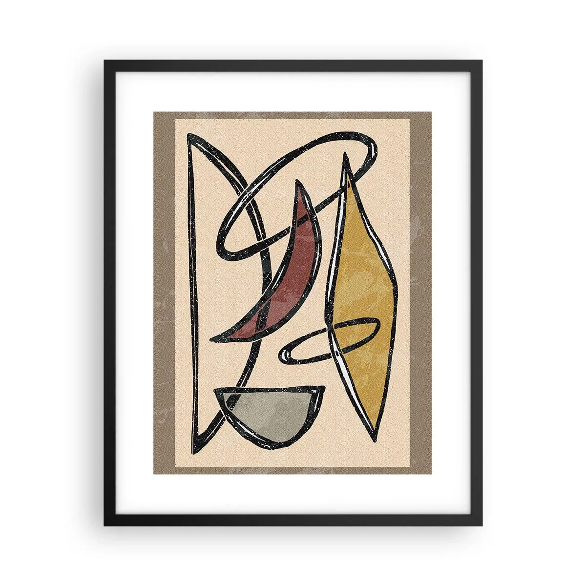 Affiche dans un cadre noir - Poster - Composition – arcs et ovales - 40x50 cm