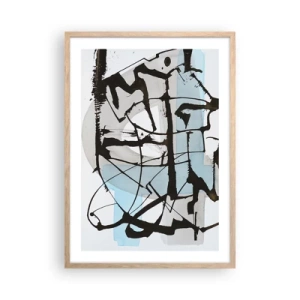 Affiche dans un chêne clair - Poster - Bleu malgré tout - 50x70 cm